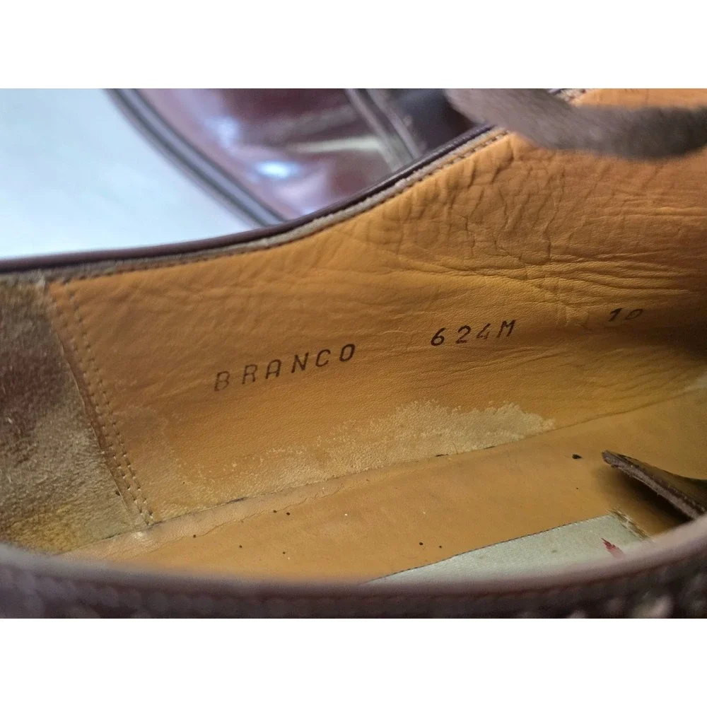 Paolo De Marco Branco Men's Dress Shoes 10 M Brown Leather Oxford Made in‎ Spain